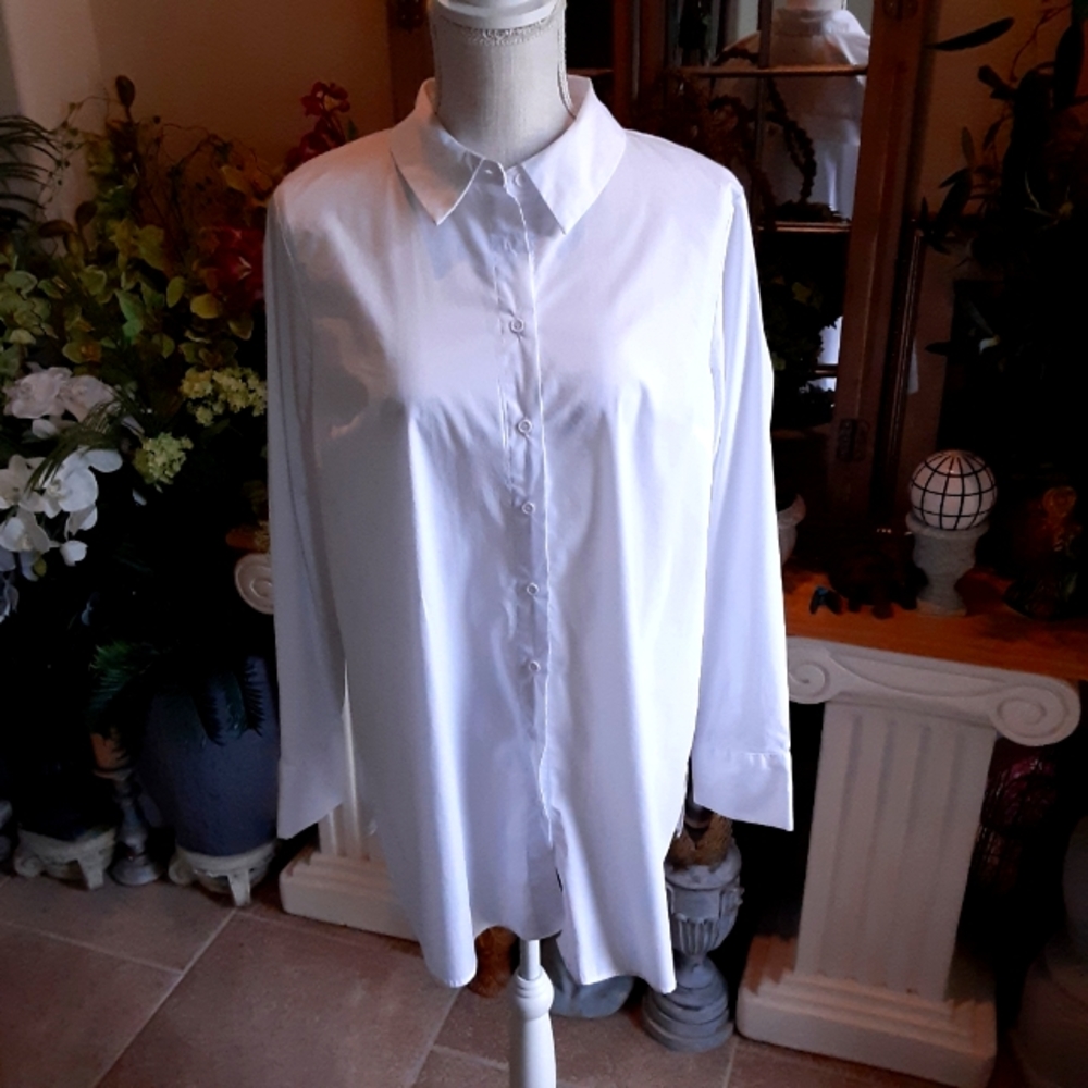 JNY, Jones New York,  Cotton Blend, Size Large, Oversized Shirt